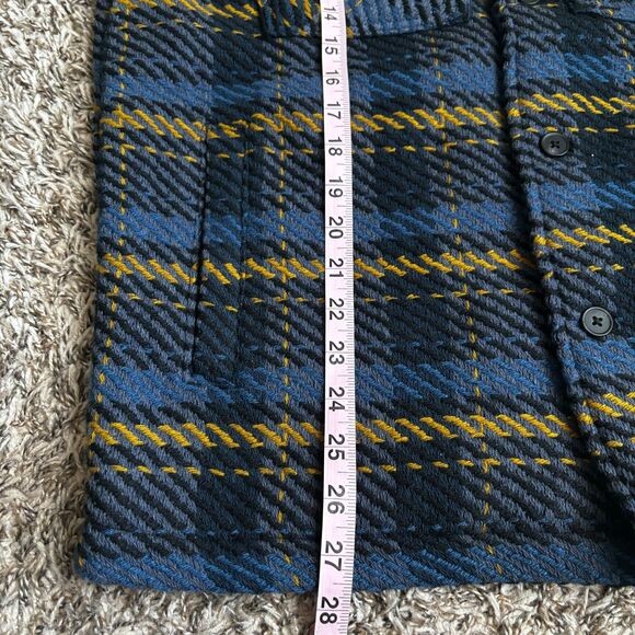 Goodfellow & Co Men's Thick Plaid Woven Shacket In Navy blue Medium - Picture 11 of 12